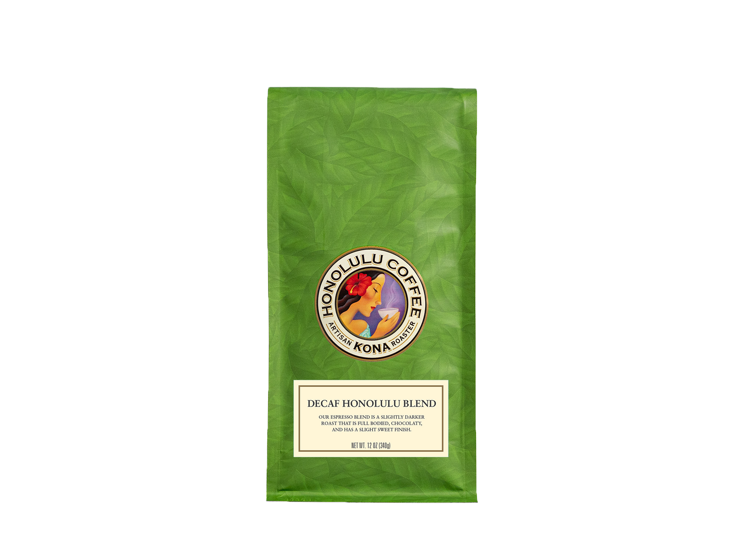 12oz bag of Decaf Honolulu Blend