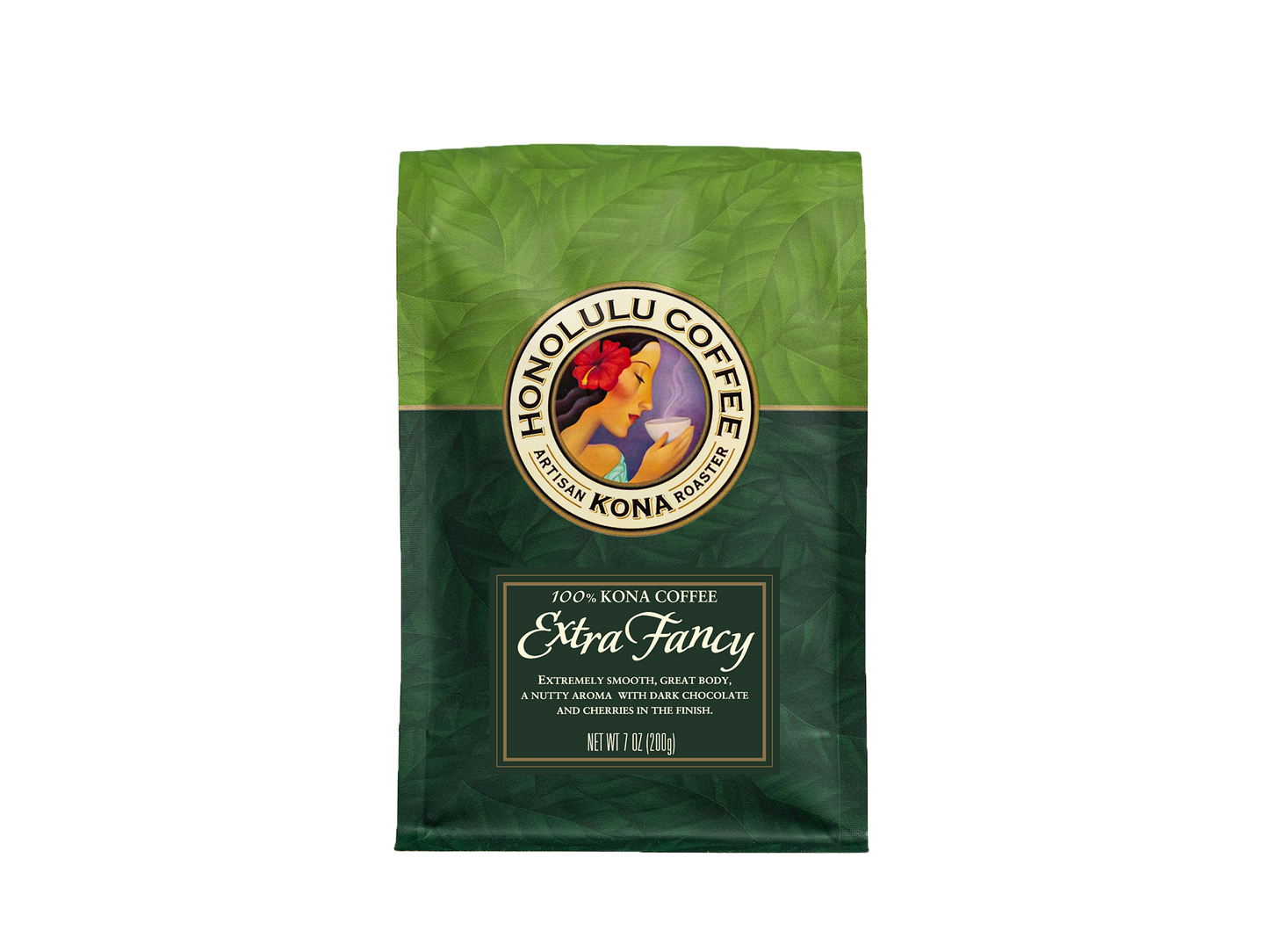 7oz bag of Kona Extra Fancy coffee