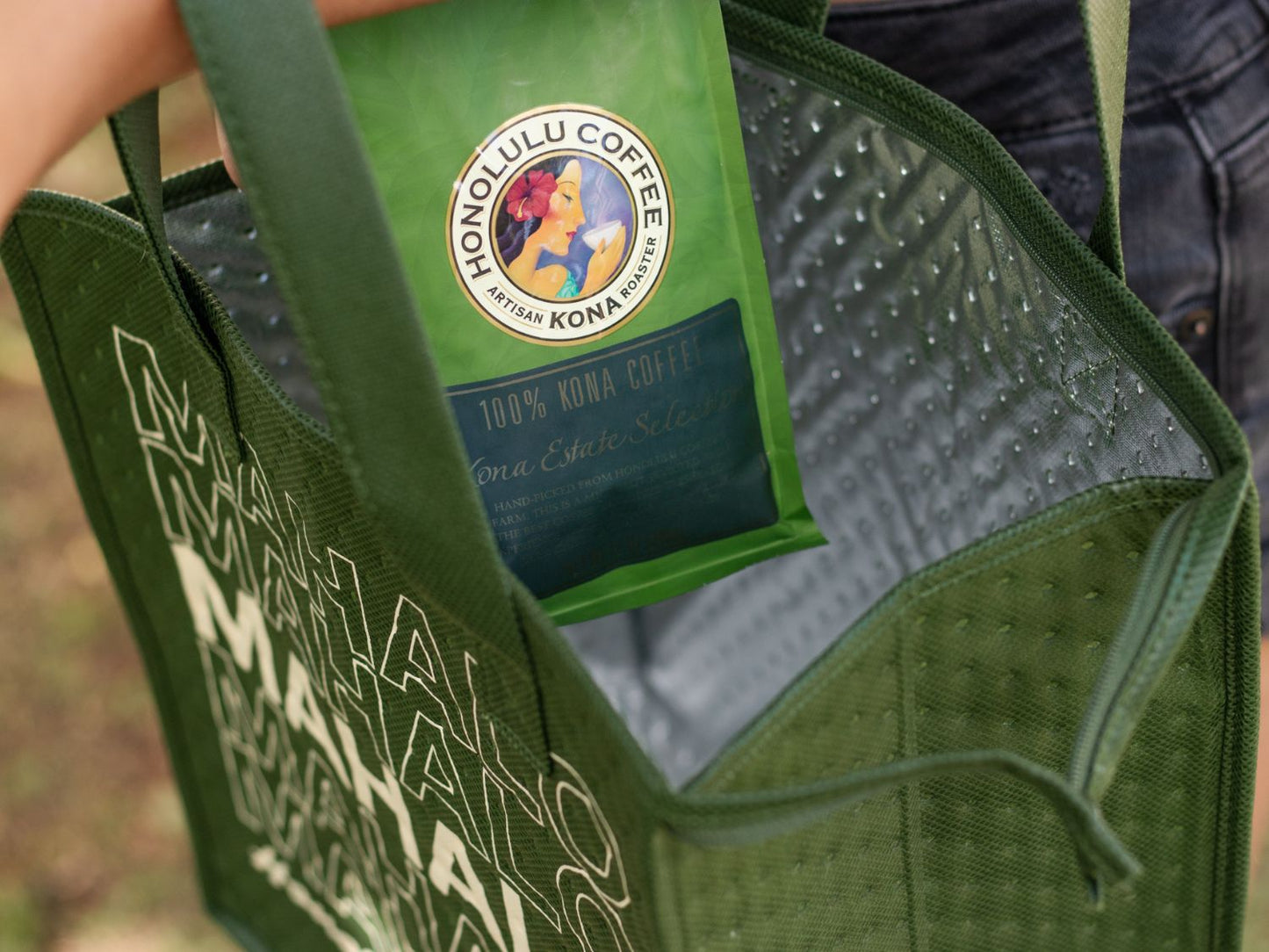 Kona Coffee and Insulated Mahalo Tote