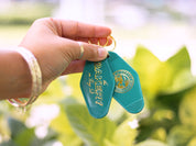 Front and back design of Bakery on King keychain