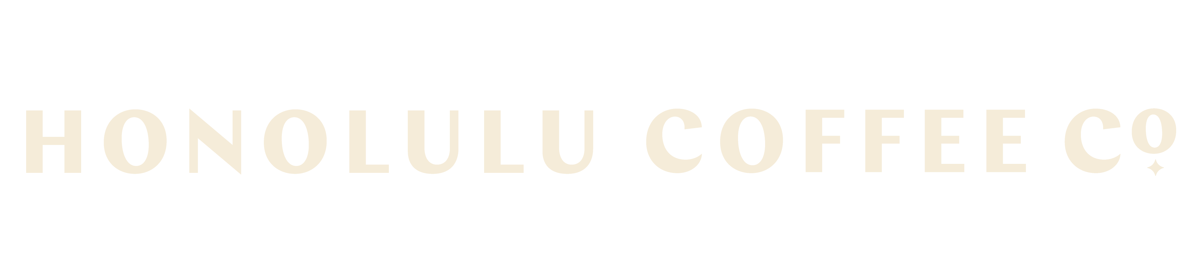 Logo of Honolulu Coffee Co. with a gold color on a white background