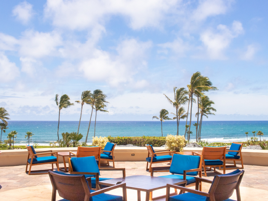 patio with view of ocean