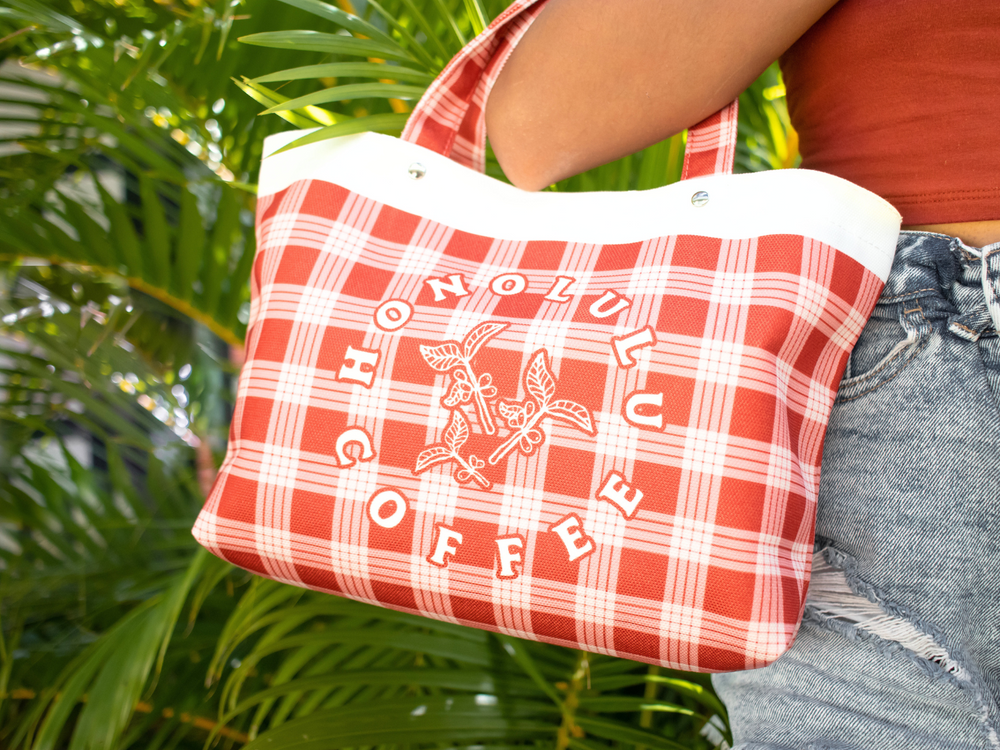 Red mini top tote bag