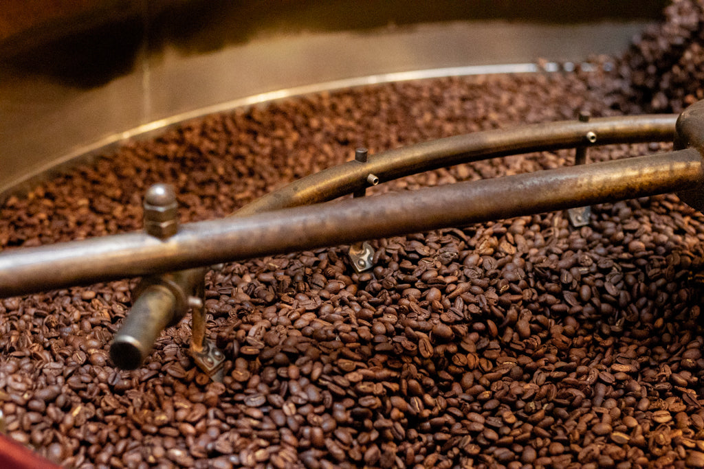 Image of coffee beans being roasted